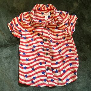 18M Cat and Jack Patriotic Button Up
